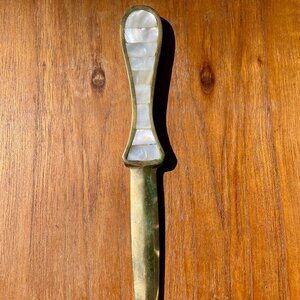 VTG Brass Letter Opener - Mother of Pearl
